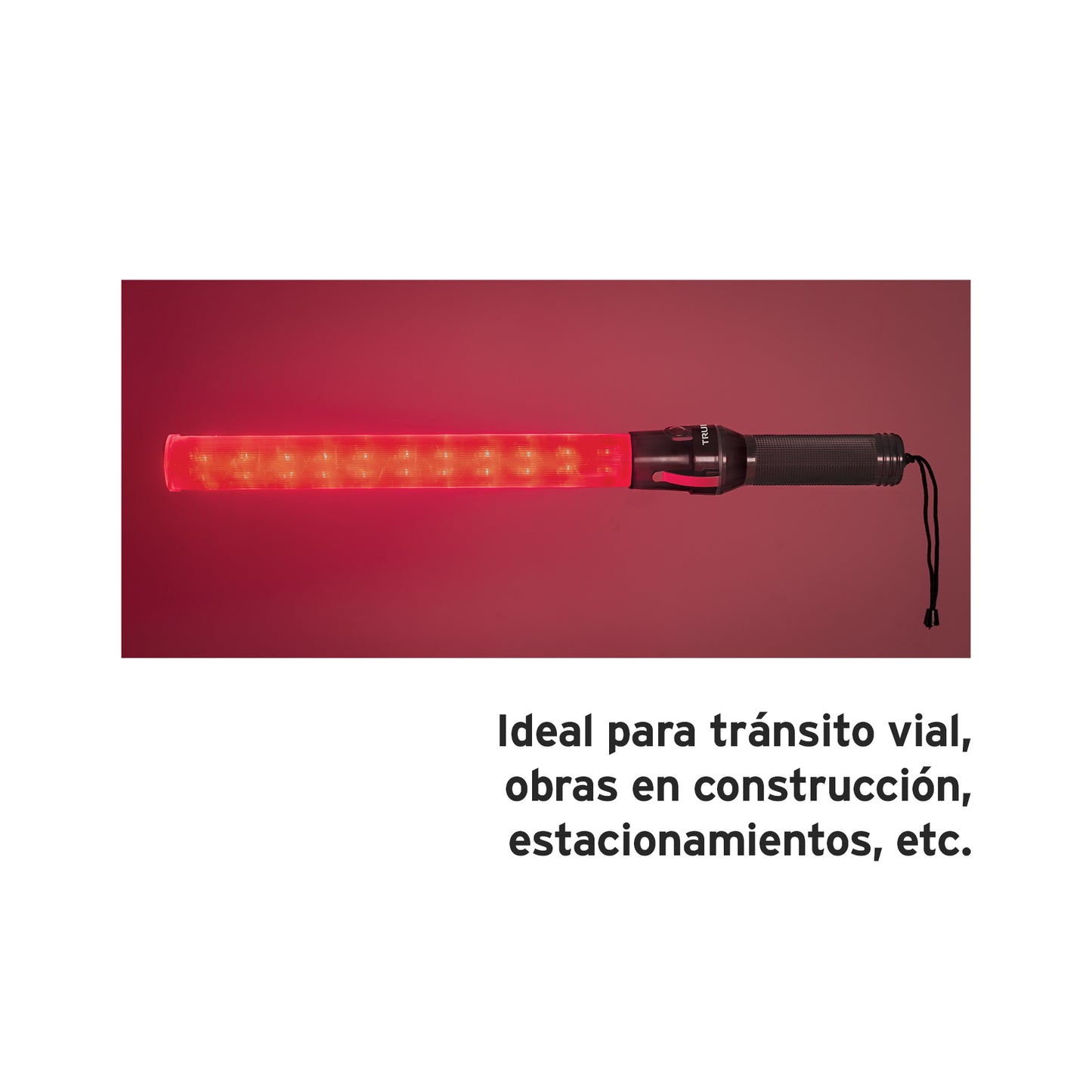 Bastón luminoso de 53 cm con luz LED y clip para cinturón 101219