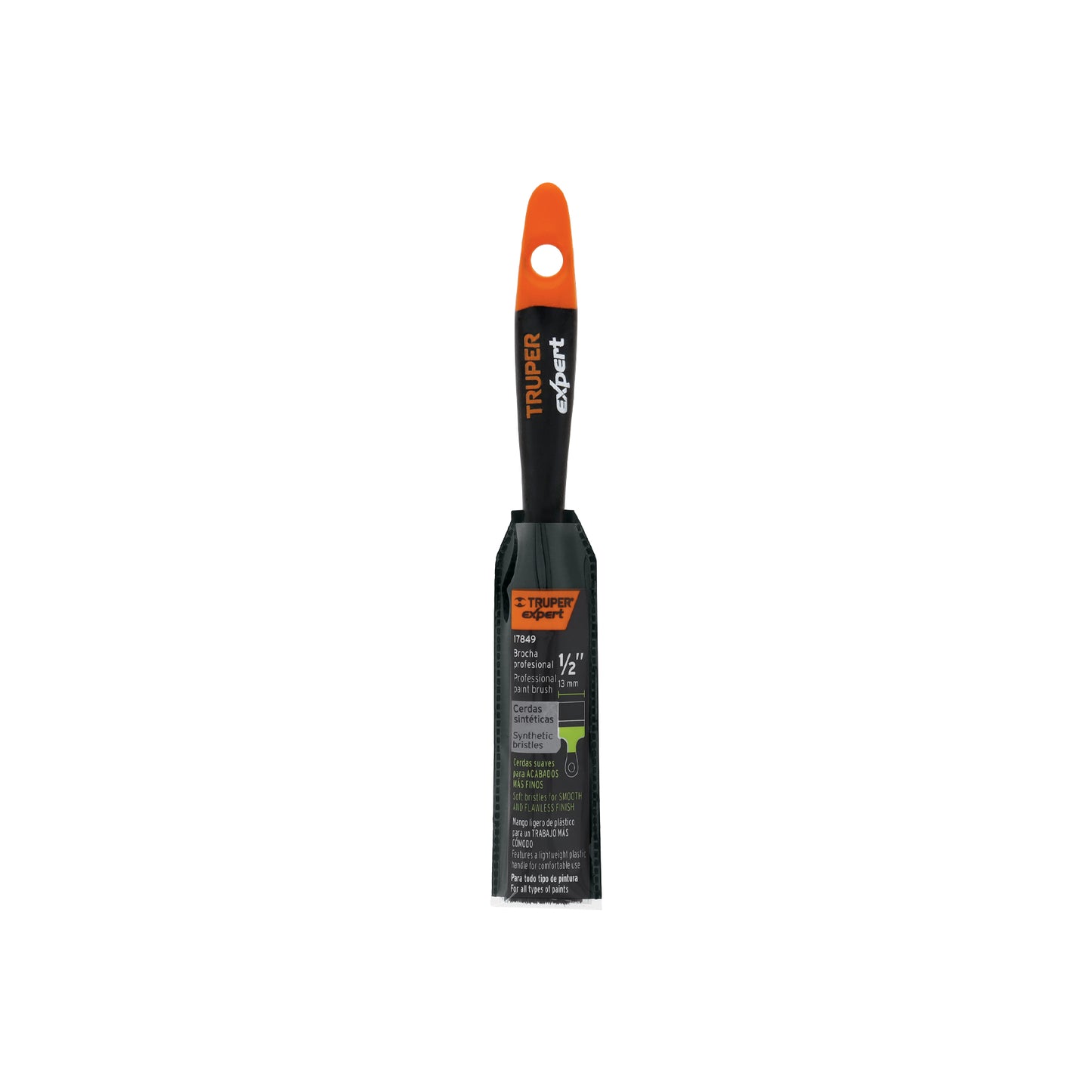 Brocha profesional de 1/2" mango de plástico, Truper Expert