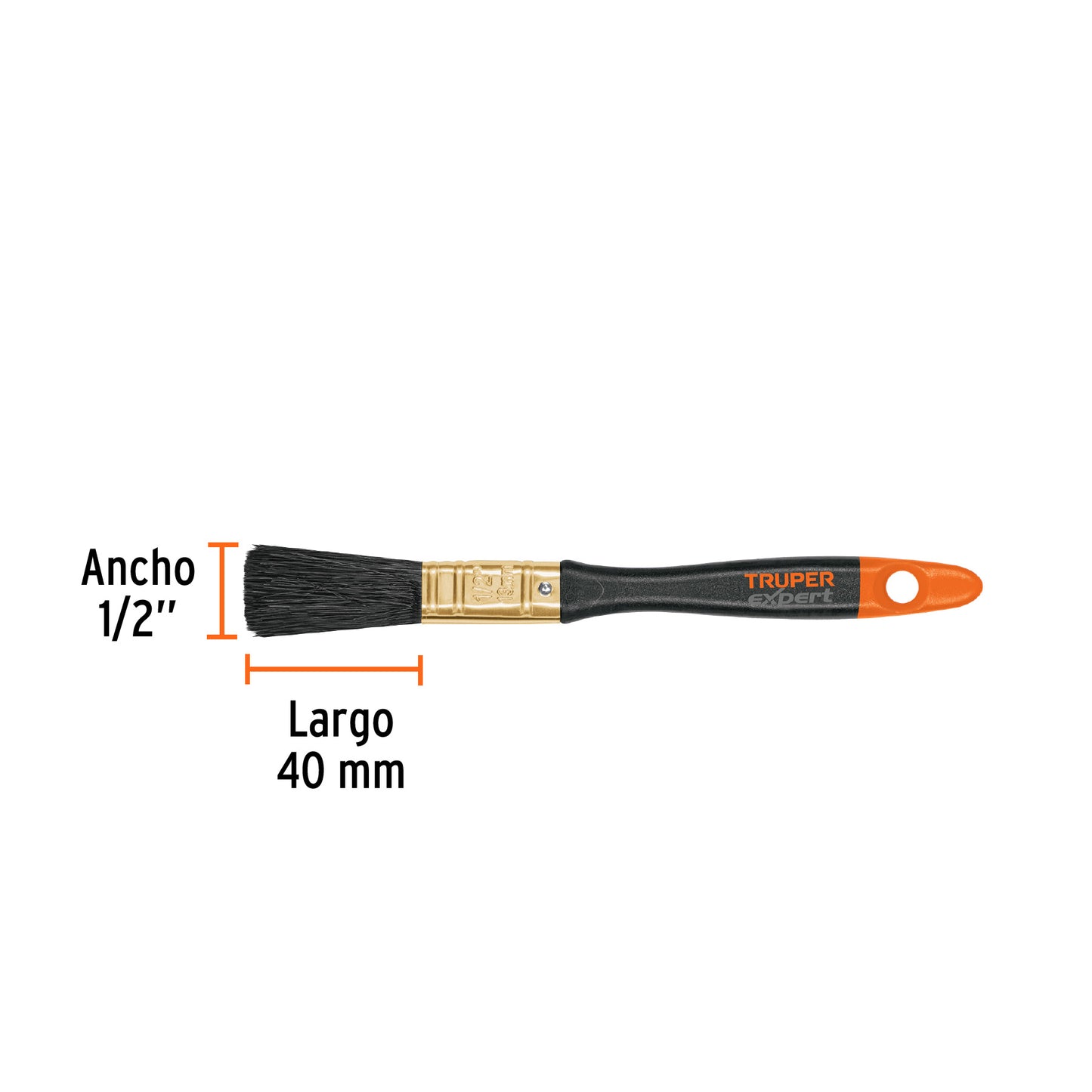 Brocha profesional de 1/2" mango de plástico, Truper Expert