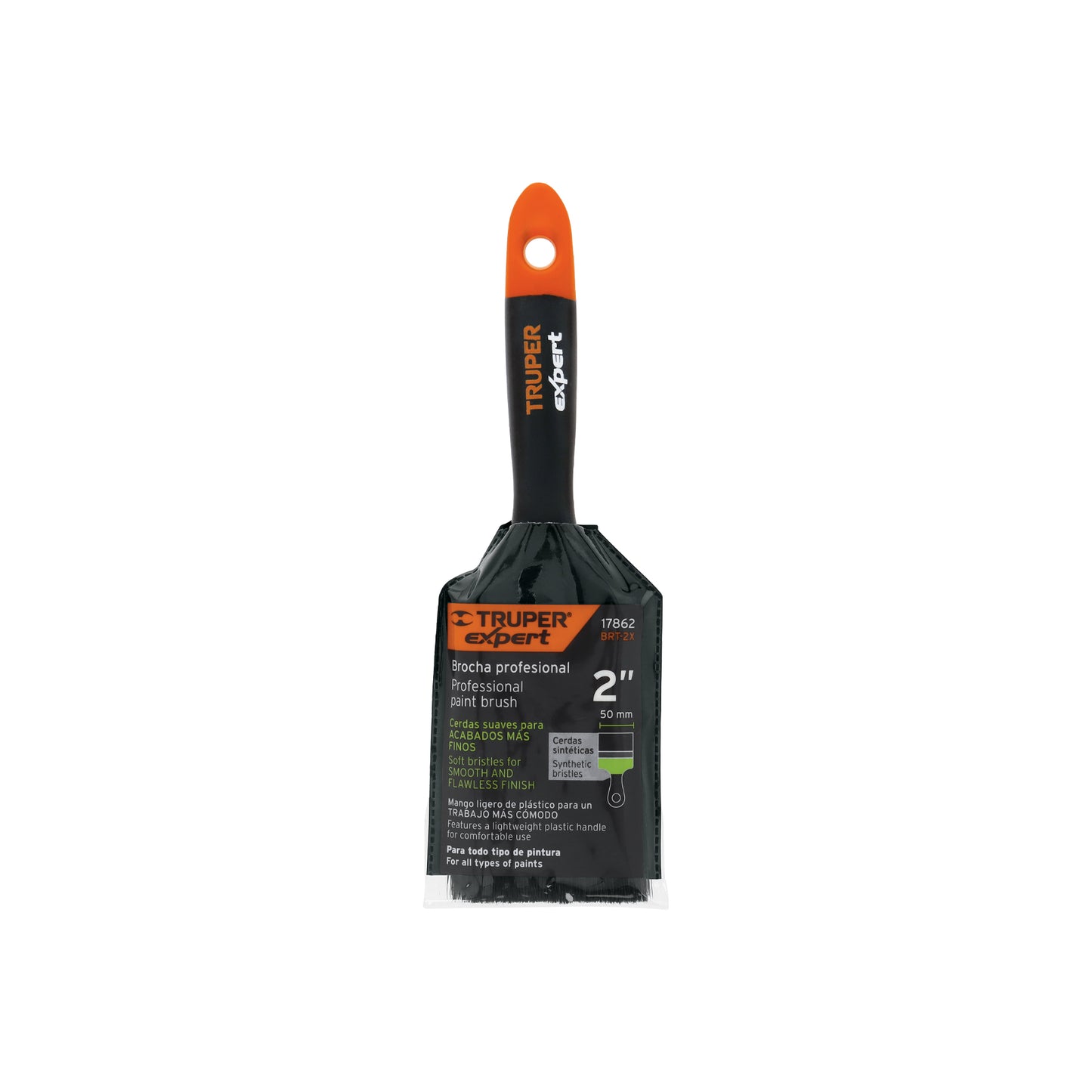 Brocha profesional de 2" mango de plástico, Truper Expert