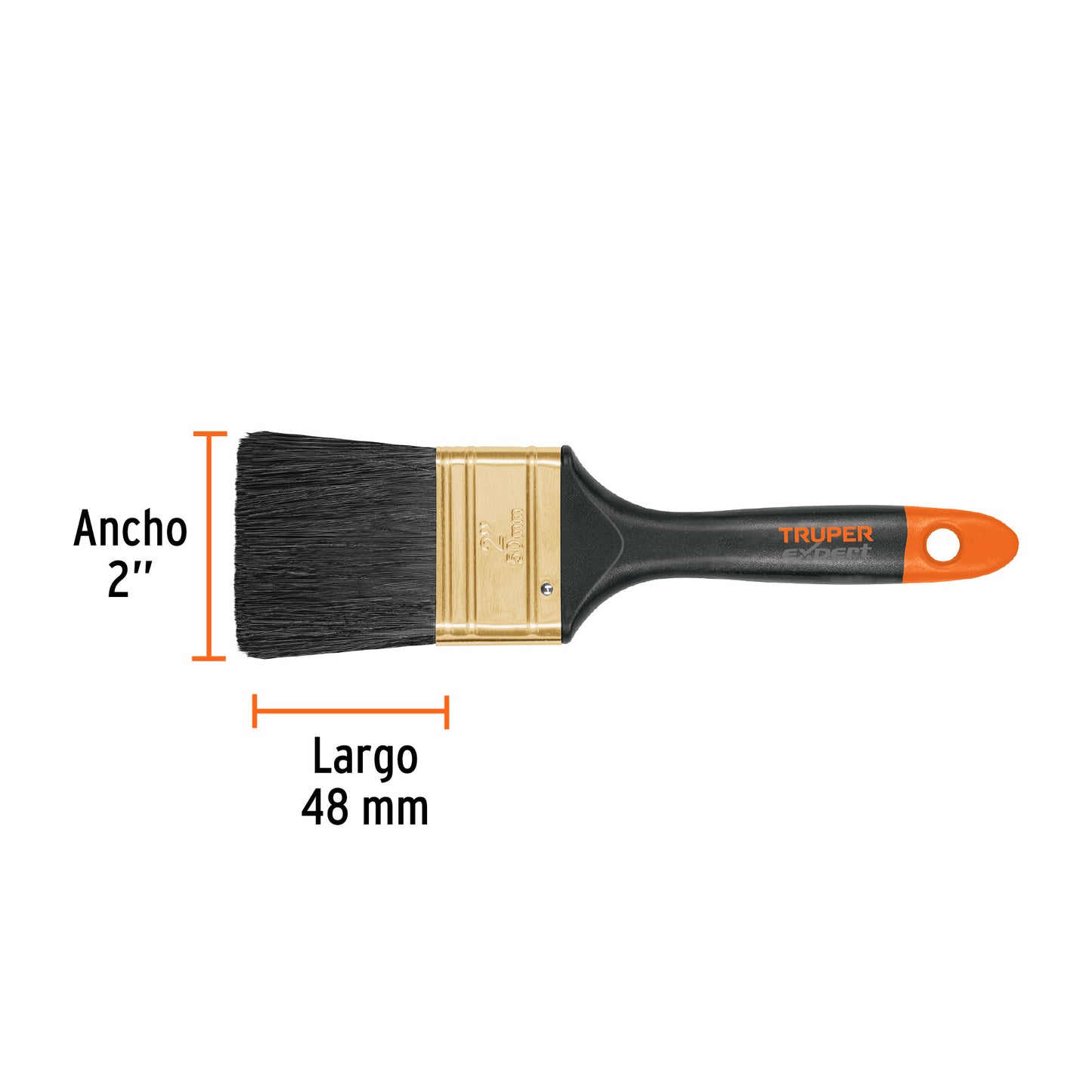 Brocha profesional de 2" mango de plástico, Truper Expert