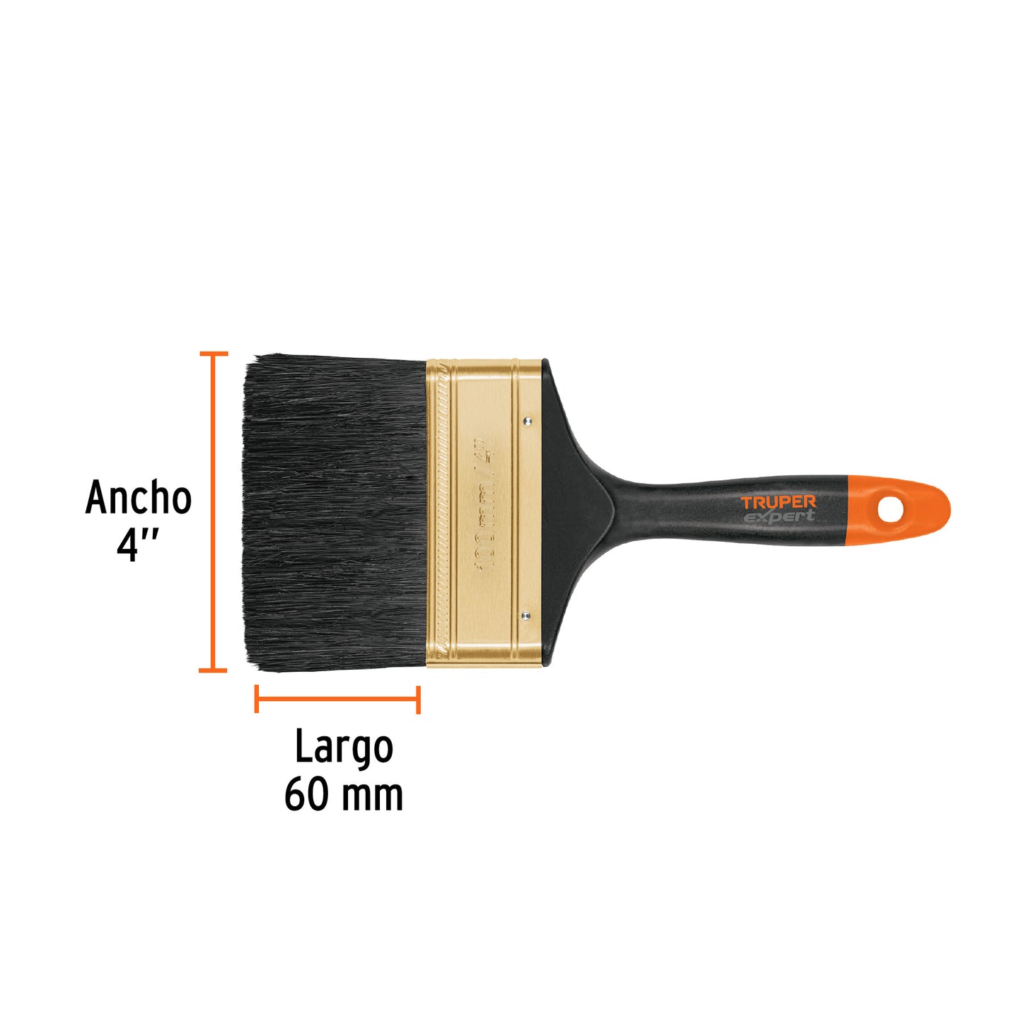 Brocha profesional de 4" mango de plástico, Truper Expert