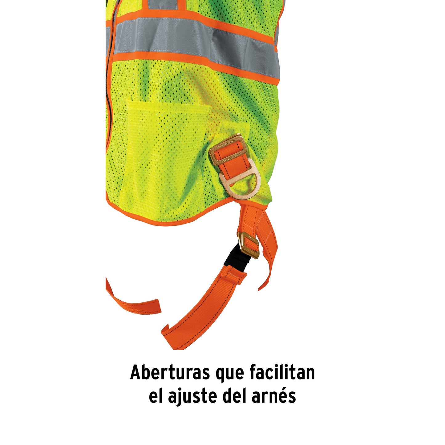Chaleco de seguridad para usar con arnés, alta visibilidad