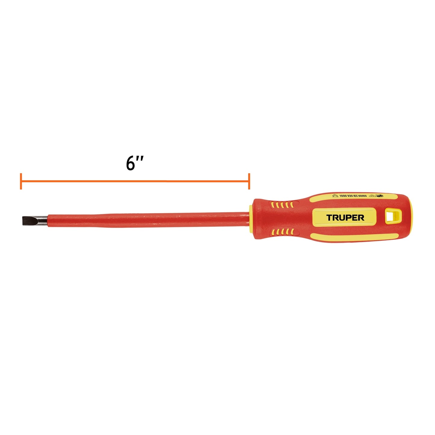 Desarmador dieléctrico plano 1/4" x 6", Truper