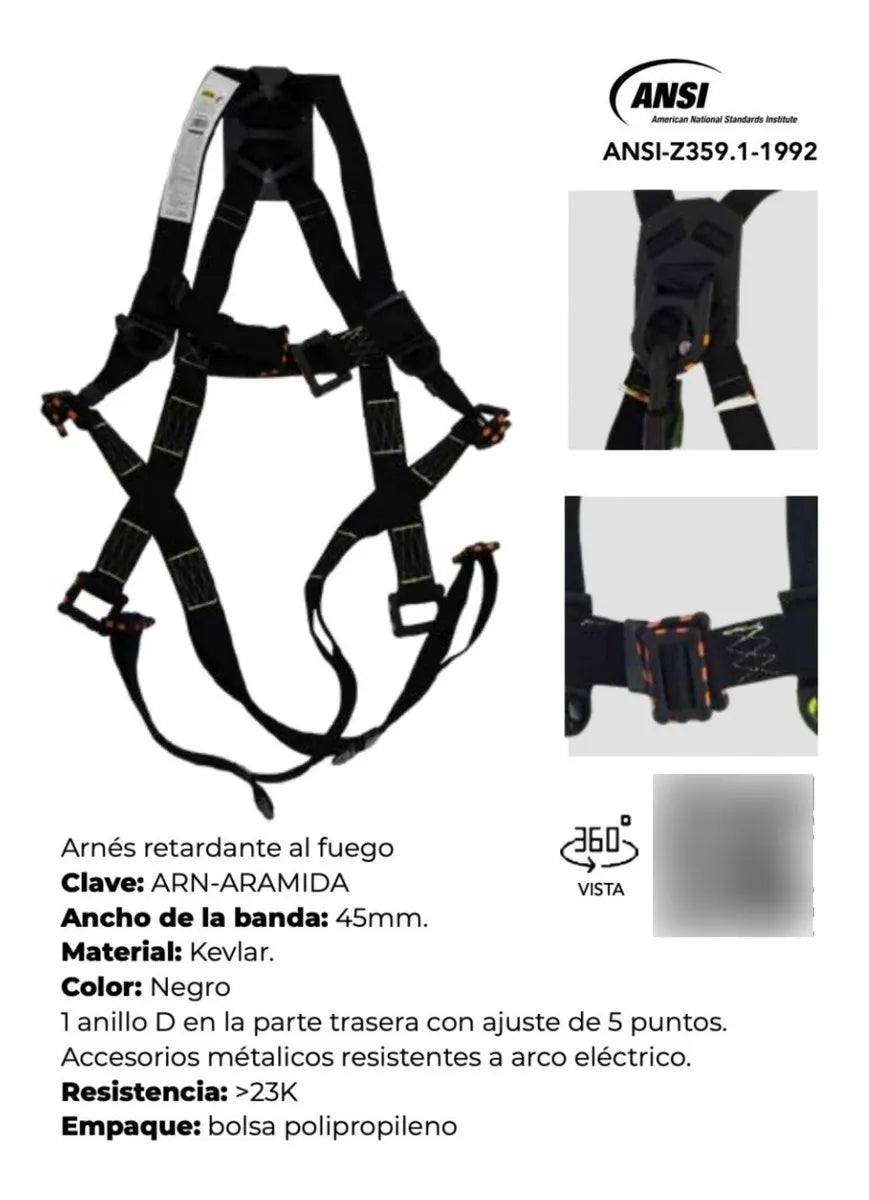 Arnés Aramida Retardante al Fuego Marca LICA