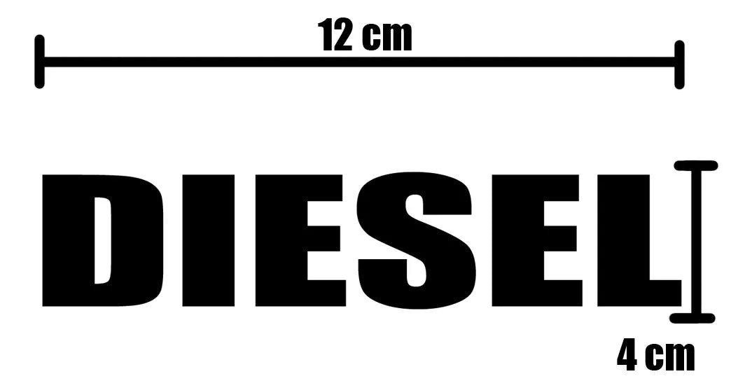 Calcomanía Vinil Diesel Letras Tapa Combustible Sticker