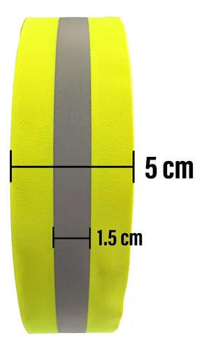 100 Mts Cinta Reflejante Textil CONTRASTE Gris 5cm Alta CalidAD