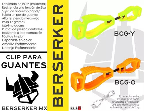BCG Clip Para Guantes Alta Visibilidad Resistente