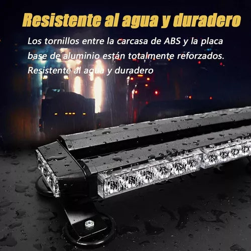 CL080545 Barra Torreta Estrobo Codigo Leds Con Base Magnética 26 PuLG