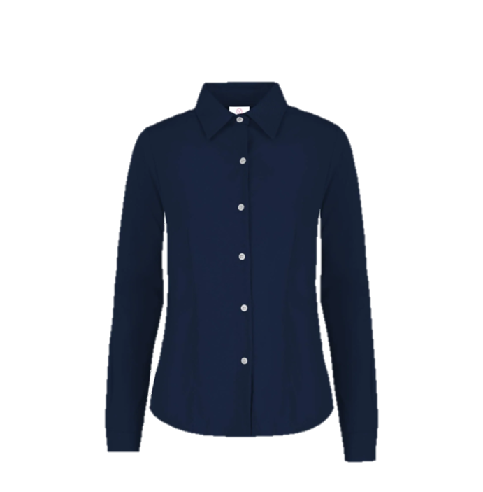 D0607 Camisa de Gabardina Manga Larga con Silueta para Dama · 50% Algodón 50% Poliéster
