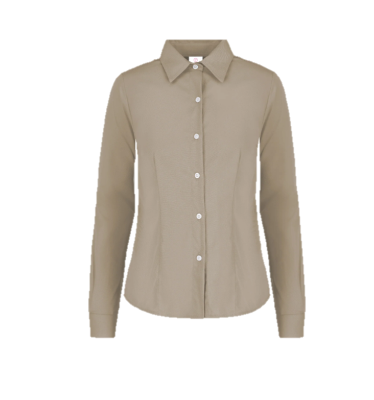 D0607 Camisa de Gabardina Manga Larga con Silueta para Dama · 50% Algodón 50% Poliéster