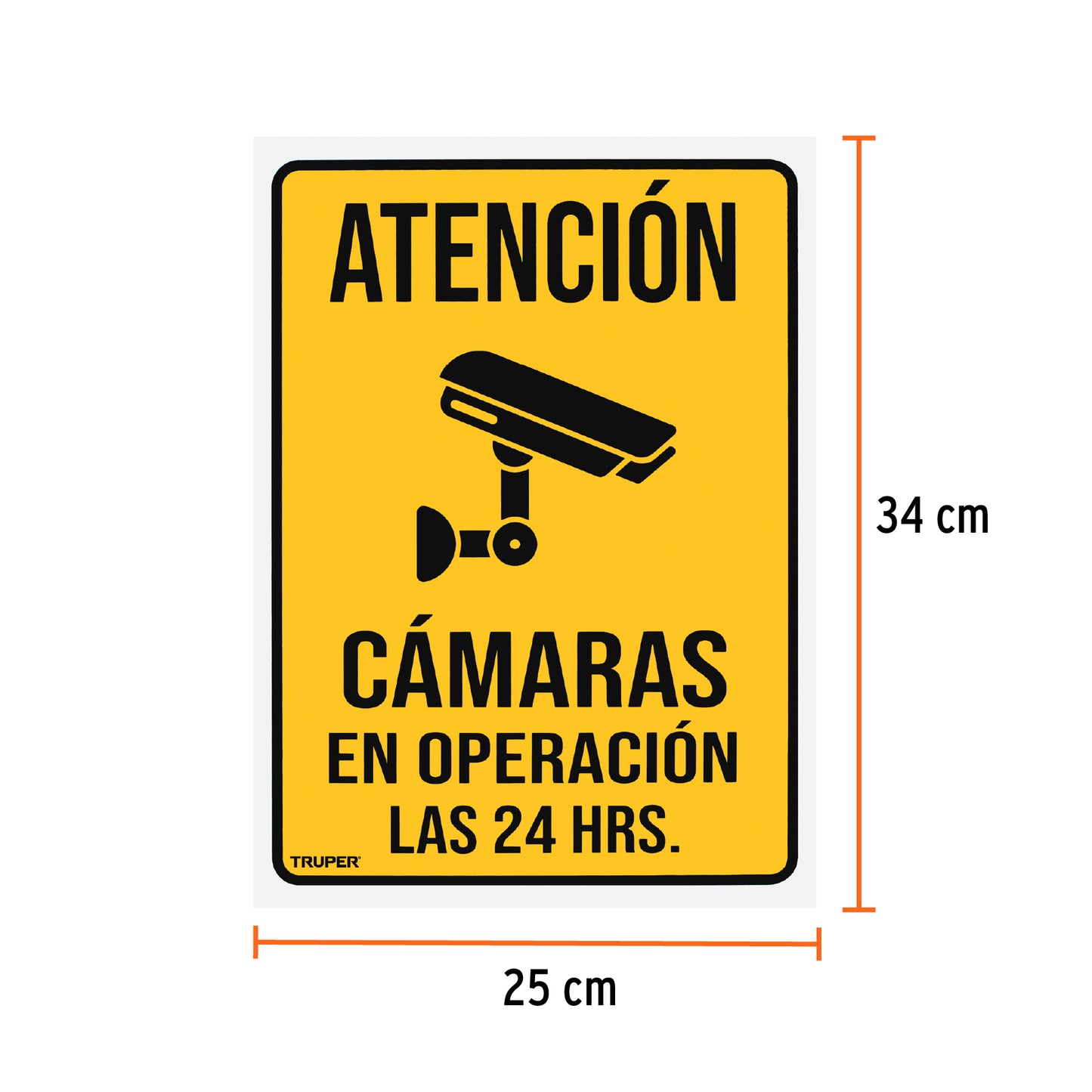 Letrero de señalización "CÁMARAS EN OPERACIÓN", 25 x 34 cm