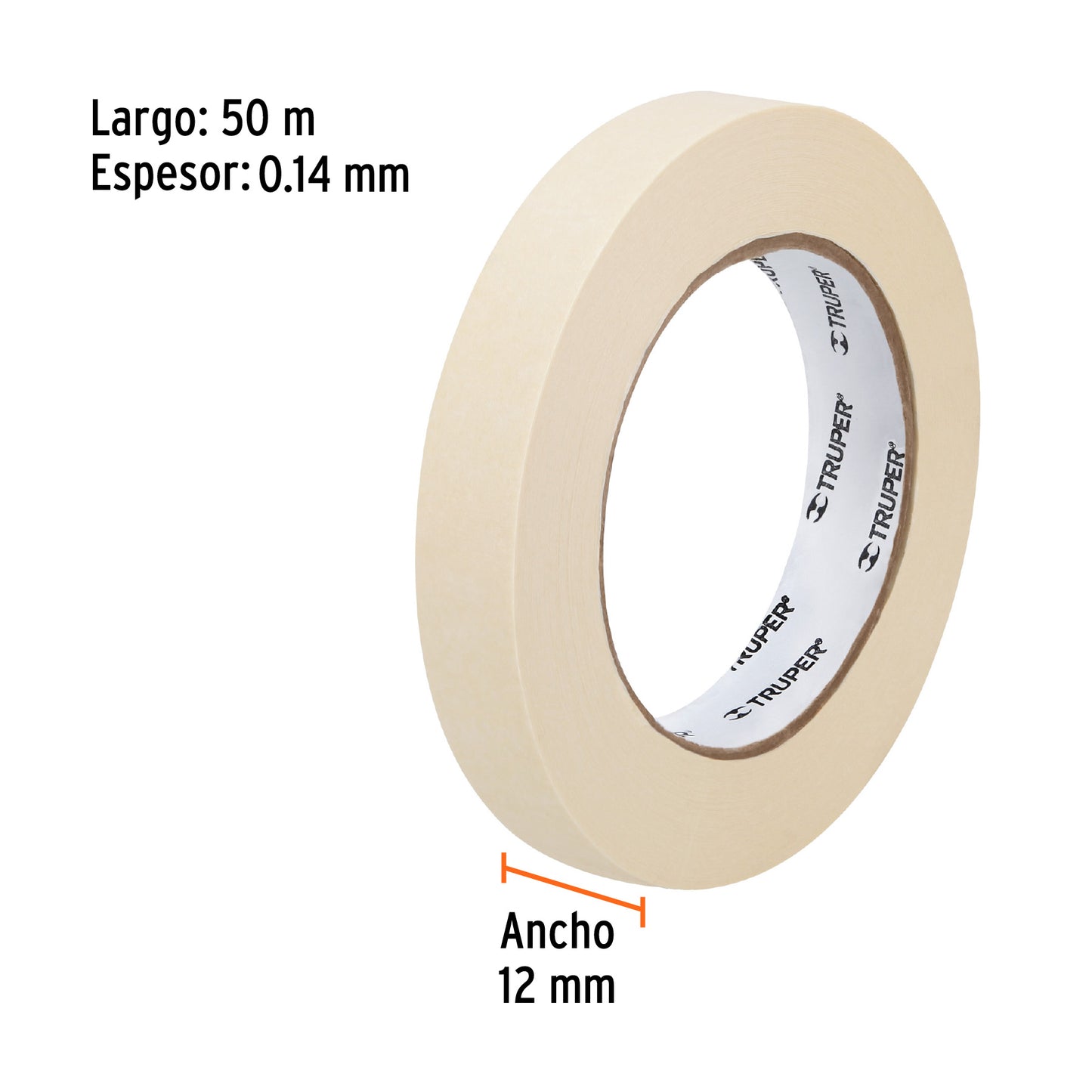 MISK-1/2 12589 Cinta masking tape de 1/2" x 50 m, Truper