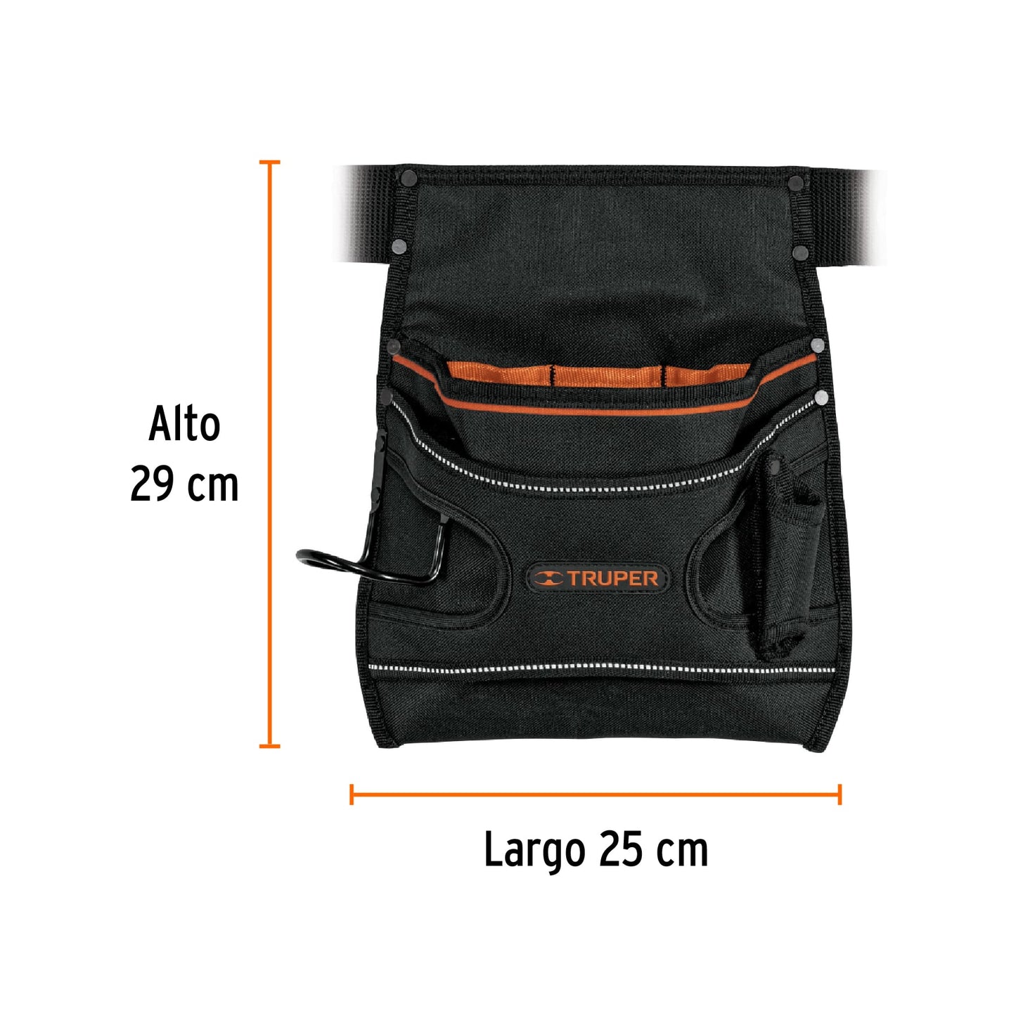 15312 POHE-7N Porta herramientas de poliéster, 7 compartimentos, Truper