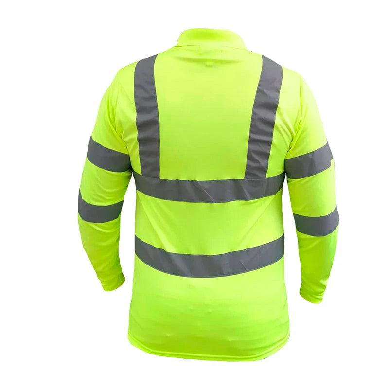 POLOHV-ML- Camisa alta visibilidad manga larga reflejante marca LICA PLAYERA