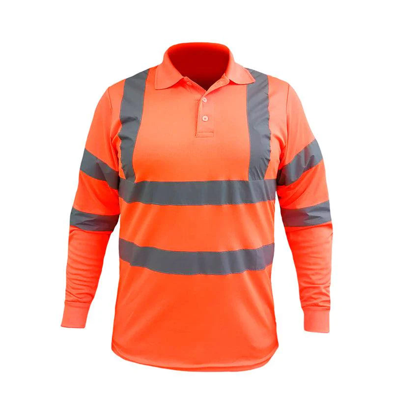 POLOHV-ML- Camisa alta visibilidad manga larga reflejante marca LICA PLAYERA