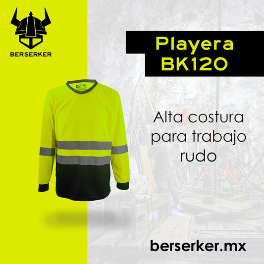Playera Alta Visibilidad Cómoda Manga Larga Reflejante DESCONTINUADA