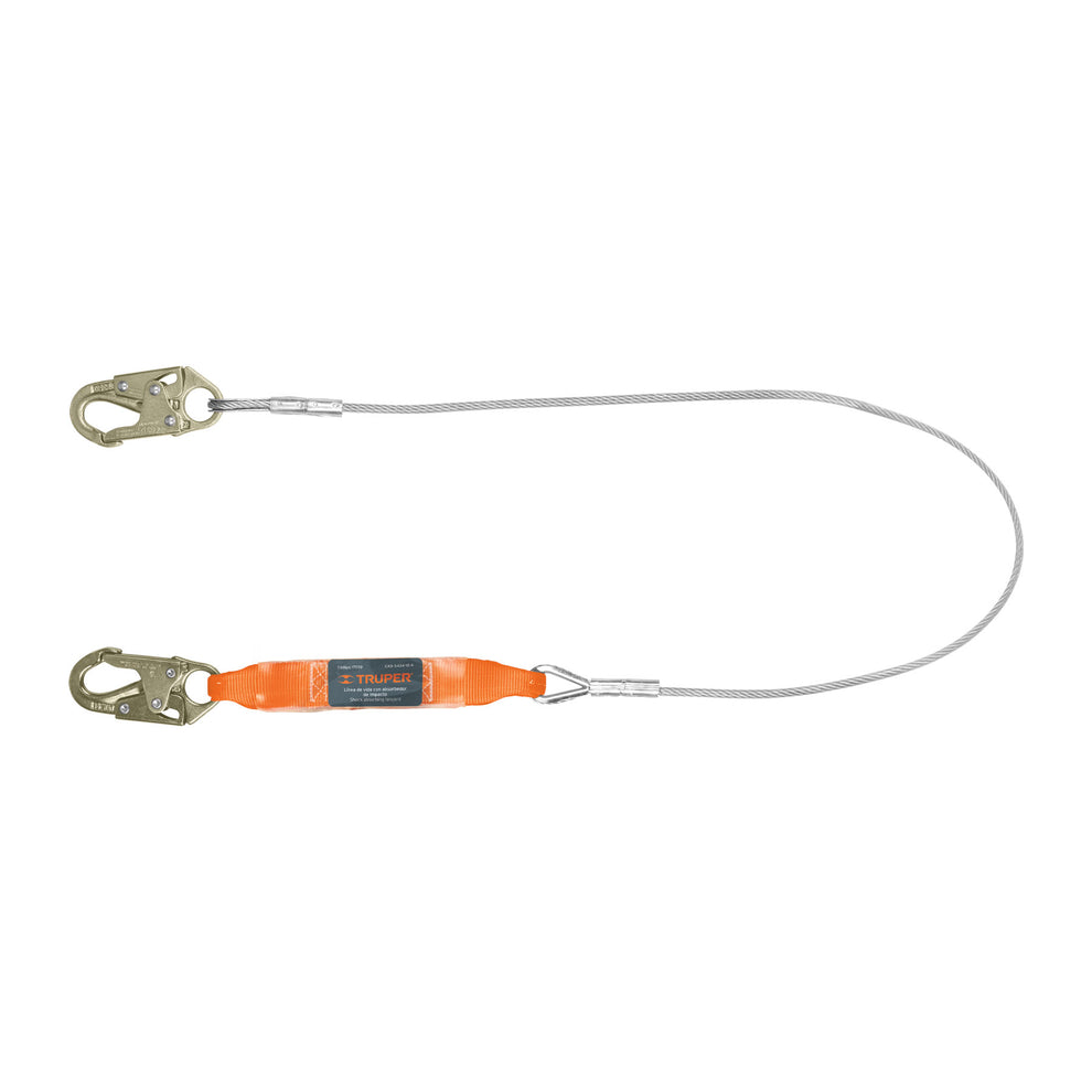 17039 Línea de vida 1.8 m cable de acero, absorbedor impacto, ANSI ...