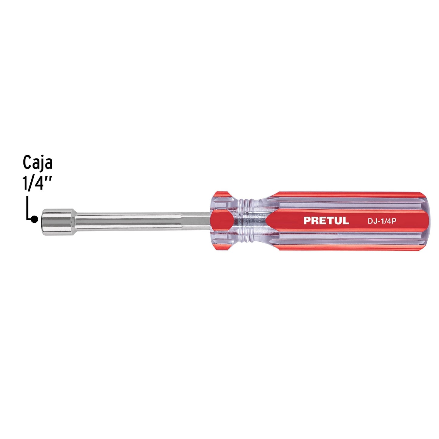 Desarmador de caja 1/4" mango de PVC, Pretul