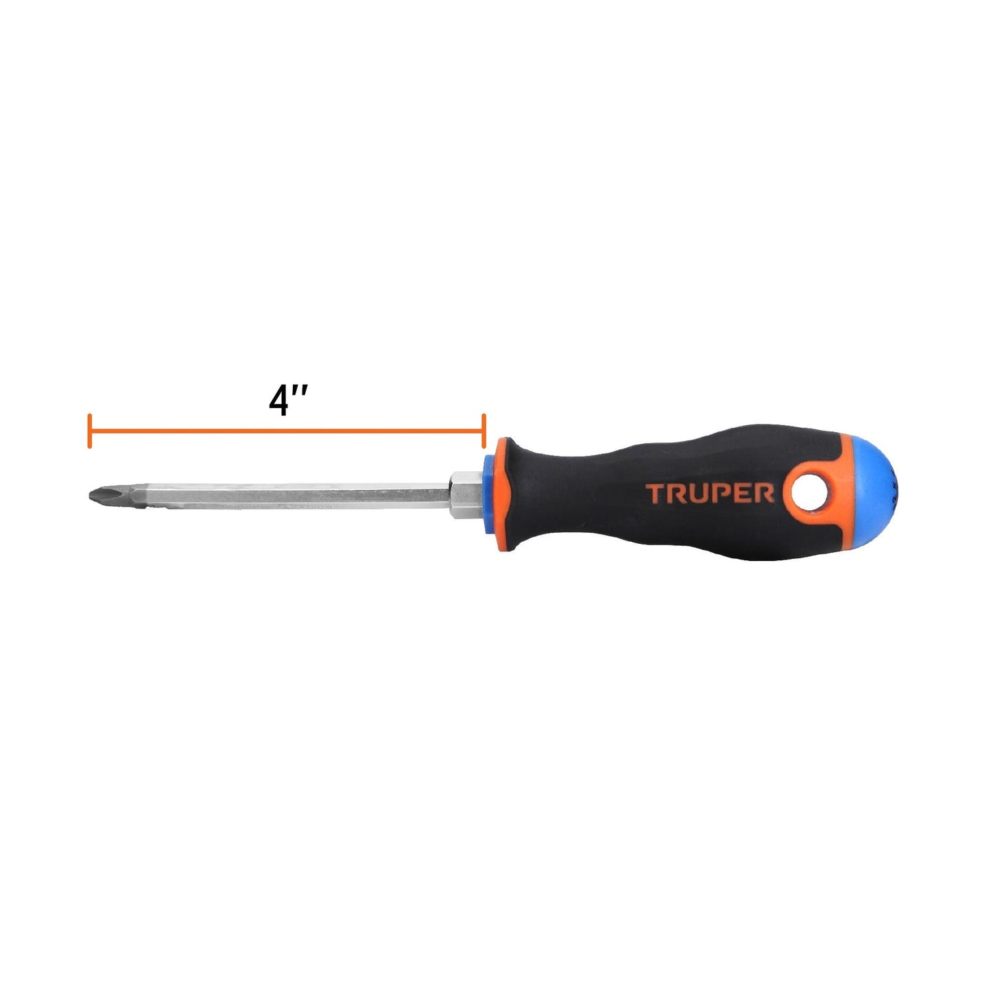Desarmador de cruz 1/4" x 4" mango Comfort Grip, Truper