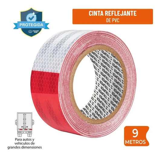 Rollo de 9 m x 2" de cinta reflejante de PVC, Truper