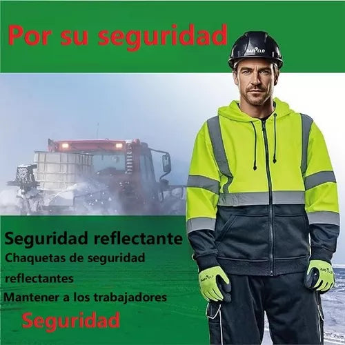Sudadera Con Capucha Reflexivo Protección De Seguridad Economica