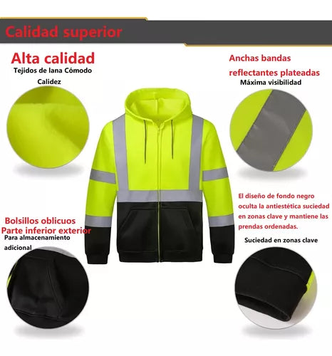Sudadera Con Capucha Reflexivo Protección De Seguridad Economica
