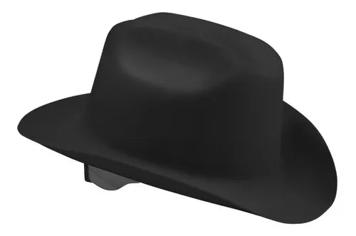 Wester Outlaw / 17330 Casco Sombrero negro Western Con Suspensión Matraca De 4 Pts.