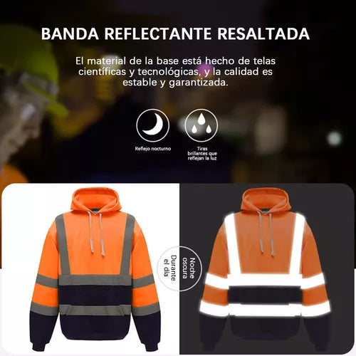 Sudadera Con Capucha Reflexivo Protección De Seguridad Economica
