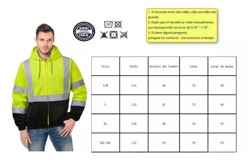 Sudadera Con Capucha Reflexivo Protección De Seguridad Economica