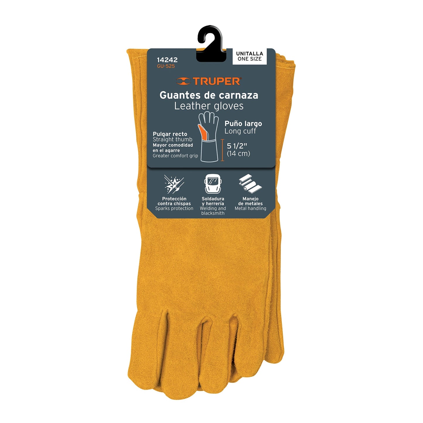 14242 soldador GUANTE DE CARNAZA LONETA TRUPER RESISTENCIA MATERIALES ABRAZIBOS