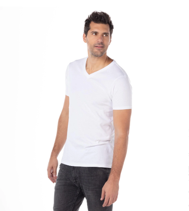 C0306 Playera Cuello V Manga Corta para Caballero · 100% Algodón (LISA)