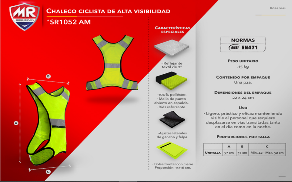 SR1052 Chaleco Ciclista Alta Visib