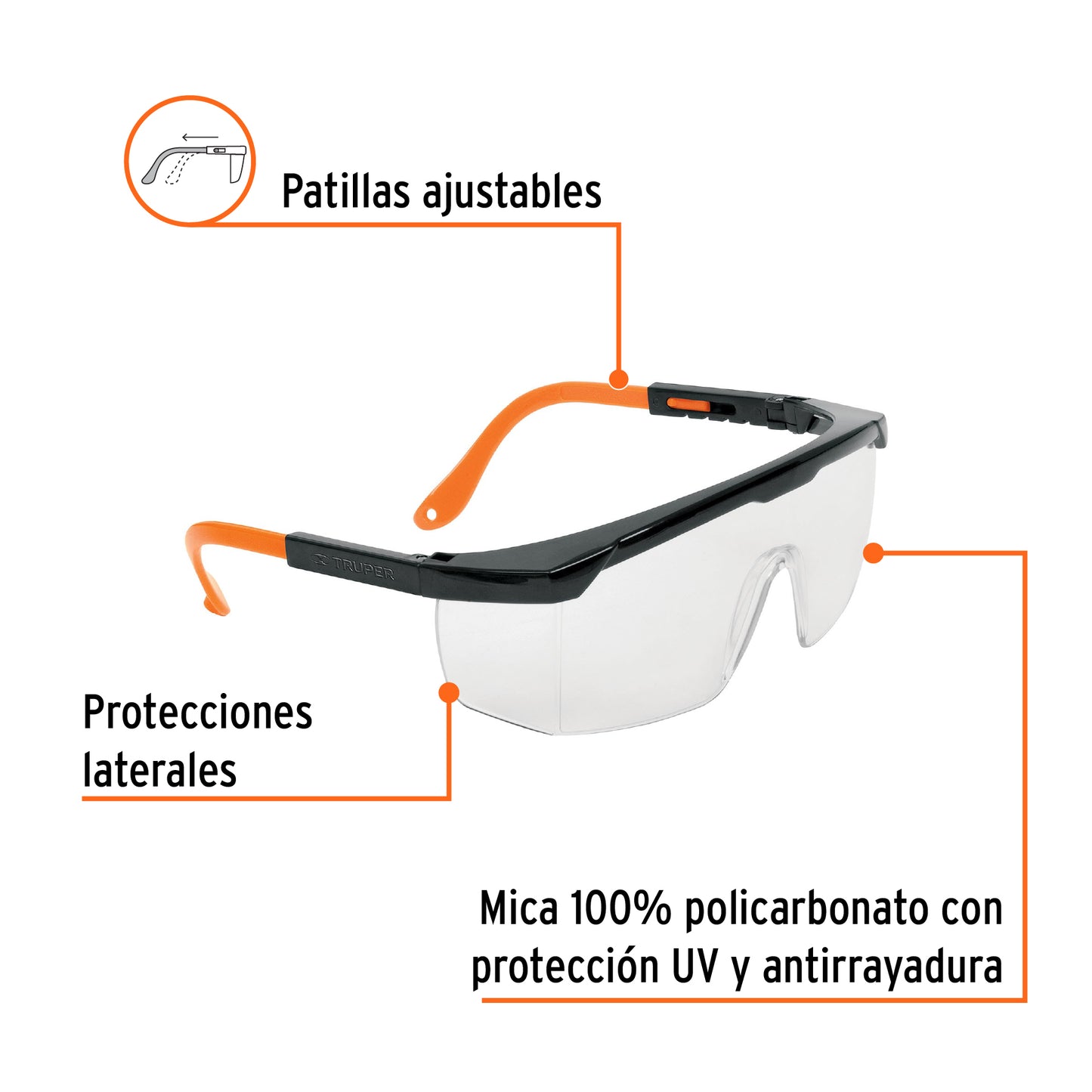 Lentes de seguridad ajustables, Truper Classic
