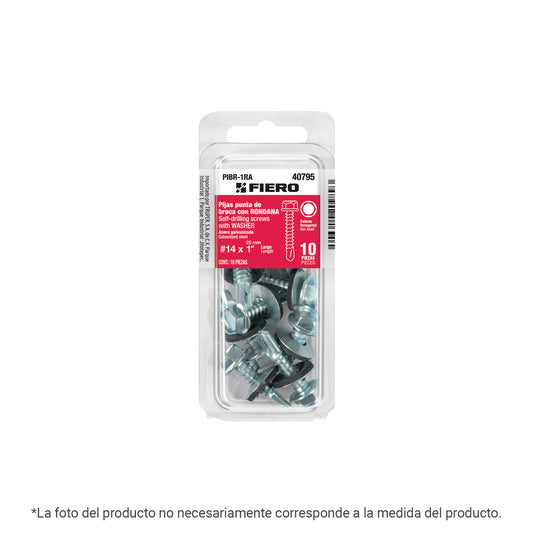 Blíster con pijas hexagonal punta broca con rondana